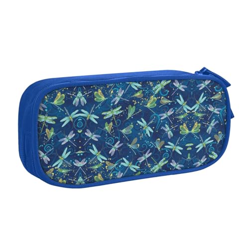 NBSNGSLS Federmäppchen mit Libellen-Druck, stilvolles Federmäppchen – organisieren Sie Ihre Schreibwaren mit Eleganz, blau, Einheitsgröße, Kinderrucksack von NBSNGSLS