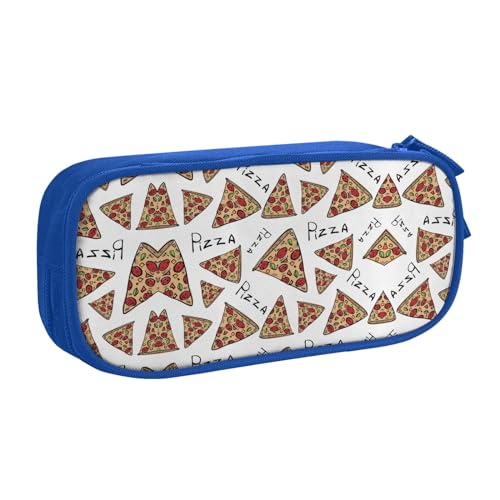 NBSNGSLS Federmäppchen mit Pizza-Muster, stilvolles Federmäppchen – organisieren Sie Ihre Schreibwaren mit Eleganz, blau, Einheitsgröße, Kinderrucksack von NBSNGSLS