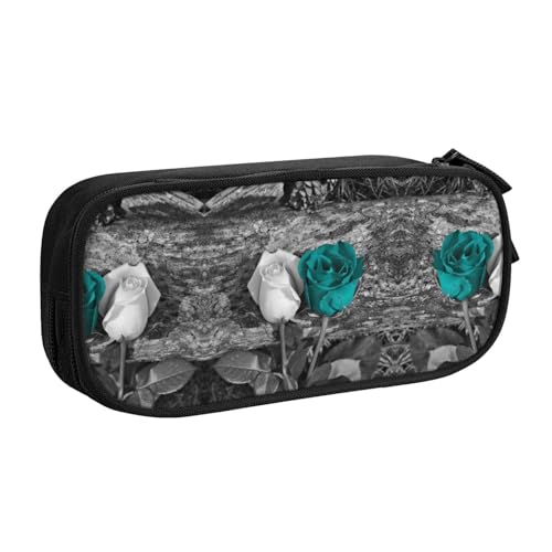 NBSNGSLS Federmäppchen mit Rosenmuster, stilvolles Federmäppchen – organisieren Sie Ihre Schreibwaren mit Eleganz, Schwarz , Einheitsgröße, Kinderrucksack von NBSNGSLS