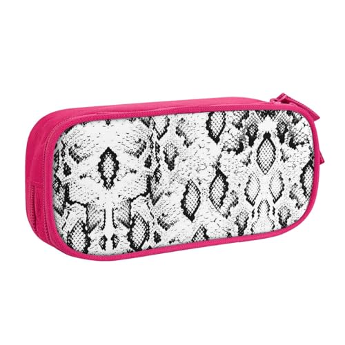 NBSNGSLS Federmäppchen mit Schlangenhaut-Motiv, Schwarz und Weiß, stilvolles Druck-Federmäppchen – Organisieren Sie Ihre Schreibwaren mit Eleganz, rose, Einheitsgröße, Kinderrucksack von NBSNGSLS