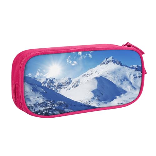 NBSNGSLS Federmäppchen mit Schneeberg-Aufdruck, stilvolles Federmäppchen – organisieren Sie Ihre Schreibwaren mit Eleganz, rose, Einheitsgröße, Kinderrucksack von NBSNGSLS