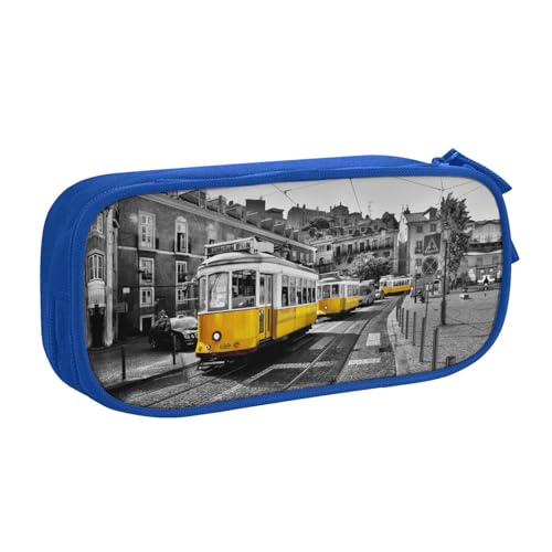 NBSNGSLS Federmäppchen mit Stadtzug-Druck, stilvolles Federmäppchen – organisieren Sie Ihre Schreibwaren mit Eleganz, blau, Einheitsgröße, Kinderrucksack von NBSNGSLS