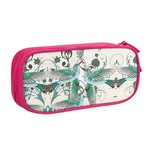 NBSNGSLS Federmäppchen mit Vögeln und Musiknoten, stilvolles Federmäppchen – organisieren Sie Ihre Schreibwaren mit Eleganz, rose, Einheitsgröße, Kinderrucksack von NBSNGSLS