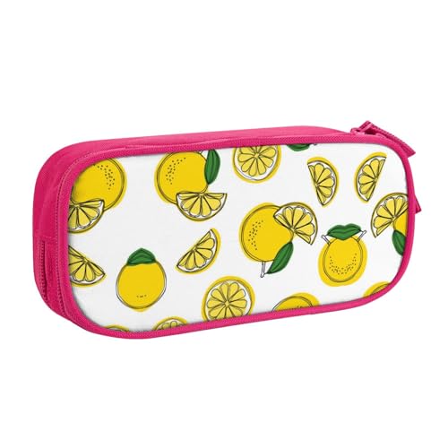NBSNGSLS Federmäppchen mit Zitronenfrucht-Muster, stilvolles Federmäppchen – organisieren Sie Ihre Schreibwaren mit Eleganz, rose, Einheitsgröße, Kinderrucksack von NBSNGSLS