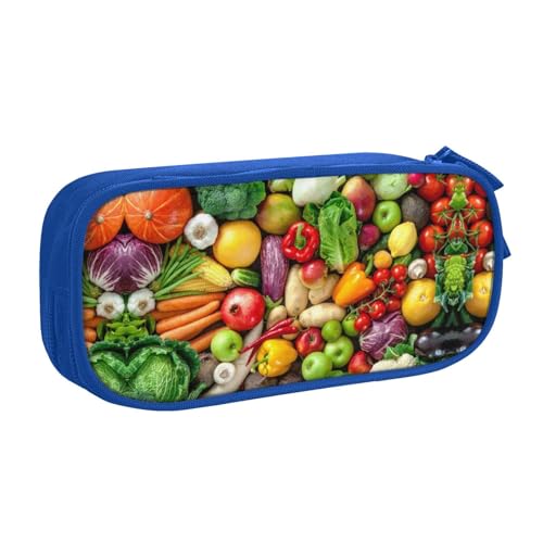 NBSNGSLS Federmäppchen mit frischem Obst und Gemüse, stilvolles Federmäppchen – Organisieren Sie Ihre Schreibwaren mit Eleganz, blau, Einheitsgröße, Kinderrucksack von NBSNGSLS