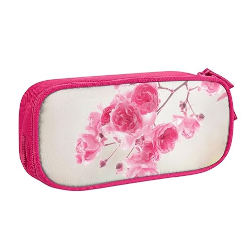 NBSNGSLS Federmäppchen mit rosa Blumendruck, stilvolles Federmäppchen – organisieren Sie Ihre Schreibwaren mit Eleganz, rose, Einheitsgröße, Kinderrucksack von NBSNGSLS