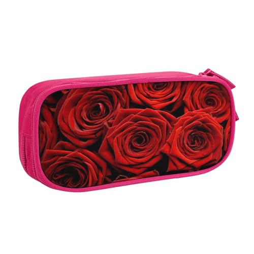 NBSNGSLS Federmäppchen mit rotem Rosen-Motiv, stilvolles Federmäppchen – organisieren Sie Ihre Schreibwaren mit Eleganz, rose, Einheitsgröße, Kinderrucksack von NBSNGSLS