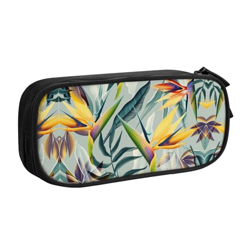 NBSNGSLS Federmäppchen mit tropischem Landschaftsdruck, stilvolles Federmäppchen – organisieren Sie Ihre Schreibwaren mit Eleganz, Schwarz , Einheitsgröße, Kinderrucksack von NBSNGSLS