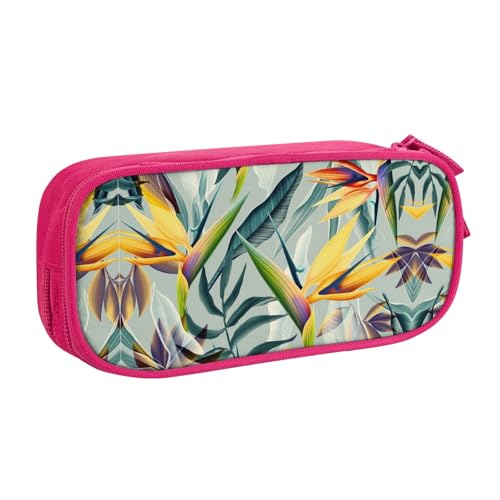 NBSNGSLS Federmäppchen mit tropischem Landschaftsdruck, stilvolles Federmäppchen – organisieren Sie Ihre Schreibwaren mit Eleganz, rose, Einheitsgröße, Kinderrucksack von NBSNGSLS