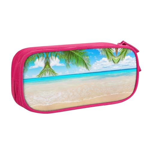 NBSNGSLS Federmäppchen mit tropischem Strandpflanzen-Motiv, stilvolles Federmäppchen – organisieren Sie Ihre Schreibwaren mit Eleganz, rose, Einheitsgröße, Kinderrucksack von NBSNGSLS
