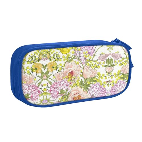NBSNGSLS Federmäppchen mit violettem und gelbem Blumendruck, stilvolles Federmäppchen – organisieren Sie Ihre Schreibwaren mit Eleganz, blau, Einheitsgröße, Kinderrucksack von NBSNGSLS