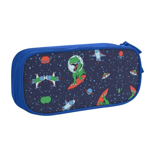 NBSNGSLS Lustiges Federmäppchen mit Astronauten-Dinosaurier-Raketen-Druck, stilvolles Federmäppchen – organisieren Sie Ihre Schreibwaren mit Eleganz, blau, Einheitsgröße, Kinderrucksack von NBSNGSLS