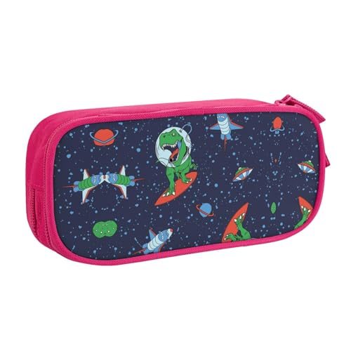 NBSNGSLS Lustiges Federmäppchen mit Astronauten-Dinosaurier-Raketen-Druck, stilvolles Federmäppchen – organisieren Sie Ihre Schreibwaren mit Eleganz, rose, Einheitsgröße, Kinderrucksack von NBSNGSLS