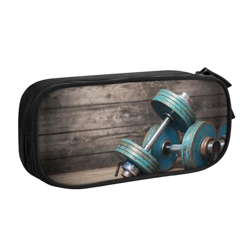 NBSNGSLS Modulares Federmäppchen mit Kurzhantel-Druck, stilvolles Federmäppchen – organisieren Sie Ihre Schreibwaren mit Eleganz, Schwarz , Einheitsgröße, Kinderrucksack von NBSNGSLS