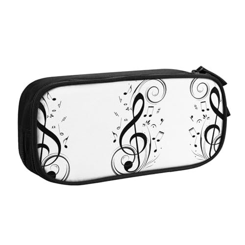 NBSNGSLS Schwarzes Federmäppchen mit Musiknoten-Druck, stilvolles Federmäppchen – organisieren Sie Ihre Schreibwaren mit Eleganz, Schwarz , Einheitsgröße, Kinderrucksack von NBSNGSLS