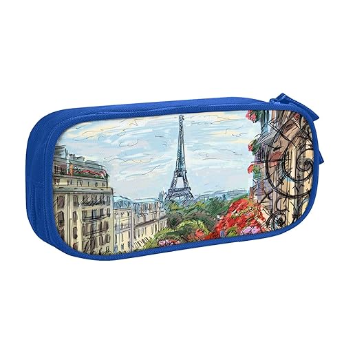 NBSNGSLS Street in Paris Town Druck-Federmäppchen, stilvolles Druck-Federmäppchen – Organisieren Sie Ihre Schreibwaren mit Eleganz, blau, Einheitsgröße, Kinderrucksack von NBSNGSLS