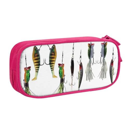NBSNGSLS Verschiedene Arten von Angelködern bedrucktes Federmäppchen, stilvolles Federmäppchen – organisieren Sie Ihre Schreibwaren mit Eleganz, rose, Einheitsgröße, Kinderrucksack von NBSNGSLS