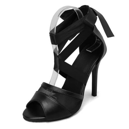NBTOICDAS Riemchenabsätze für Damen, Stiletto-Sandalen mit hohen Absätzen, Schnürung, modische, sexy, elegante Sandalen von NBTOICDAS