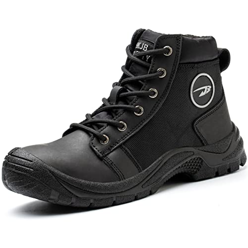 NBUUNBU Arbeitsstiefel mit Stahlkappe für Herren, Sicherheitsschuhe, rutschfest, abriebfest, Leder, isoliert, unzerstörbar, atmungsaktiv, Konstruktionsschuhe, Schwarz, 42.5 EU NBUUNBU Arbeitsstiefel mit Stahlkappe für Herren, Sicherheitsschuhe, rutschfest, abriebfest, Leder, isoliert, unzerstörbar, atmungsaktiv, Konstruktionsschuhe, Schwarz, 42.5 EU von NBUUNBU