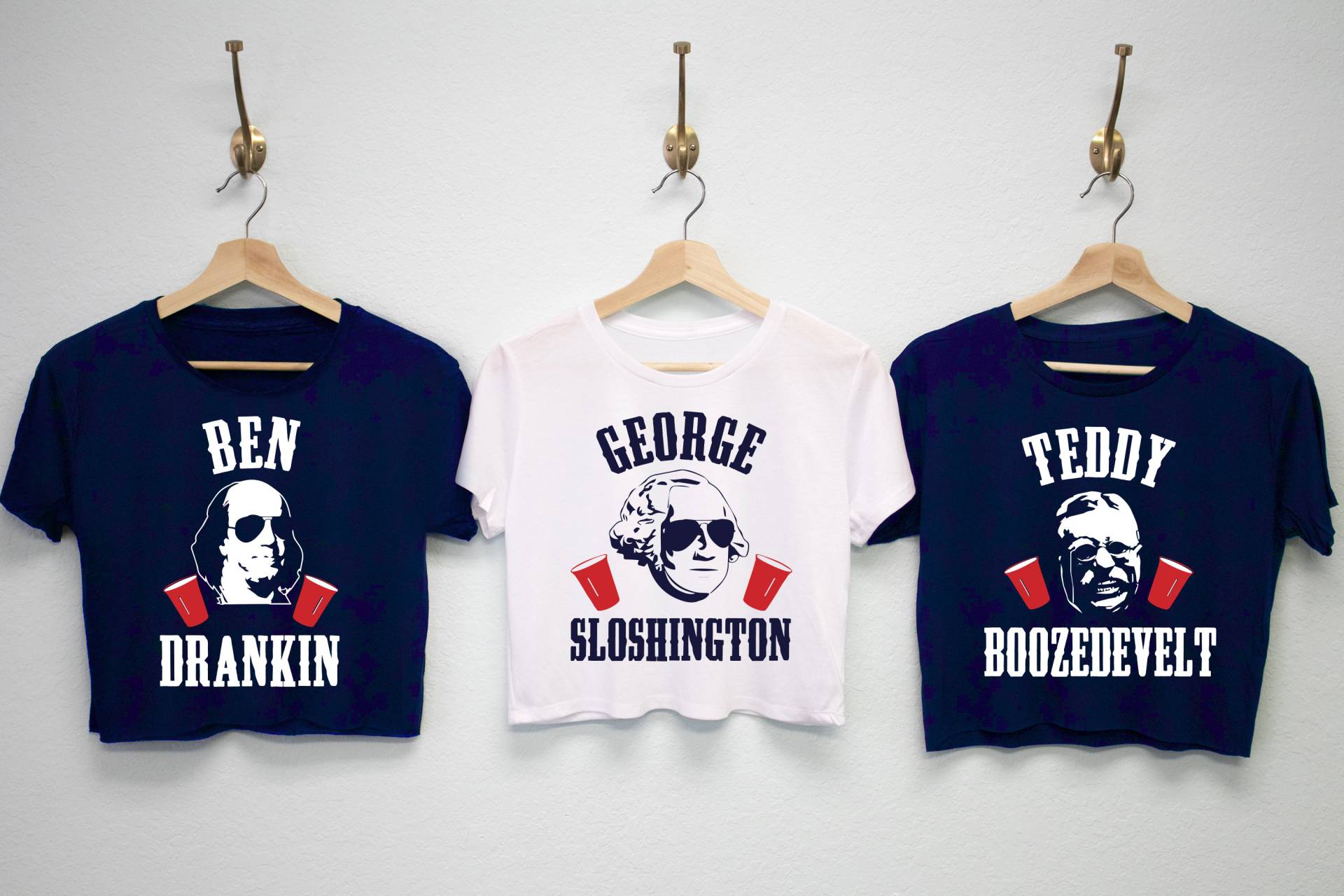 Ben Drankin Shirt Cropped T-Shirt 4. Juli, George Sloshington Tshirt, Patriotisch, Trinken, Merica Tank, Präsident Trinkhemden von NobullWomanApparel