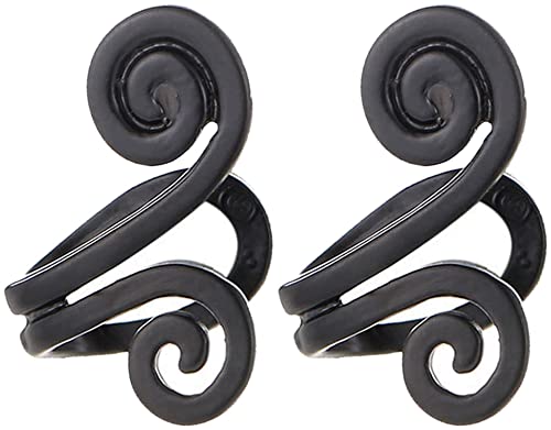 NBZZ Schlankheits-Ohrringe Nicht Piercing Akupressur Ohrmanschettenclip Magnetisch Ring zum Abnehmen Lymphdrainage Therapeutische Ohrringe für Damen und Herren (Black-2pcs) von NBZZ