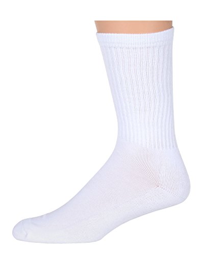 NC Hosiery Blanko-weiße Sublimations-Crew-Socken – bedruckbar, subready in 10–13 große Größe für Männer und Frauen in 6 Paar-Packung, Weiss/opulenter Garten, Large von NC Hosiery