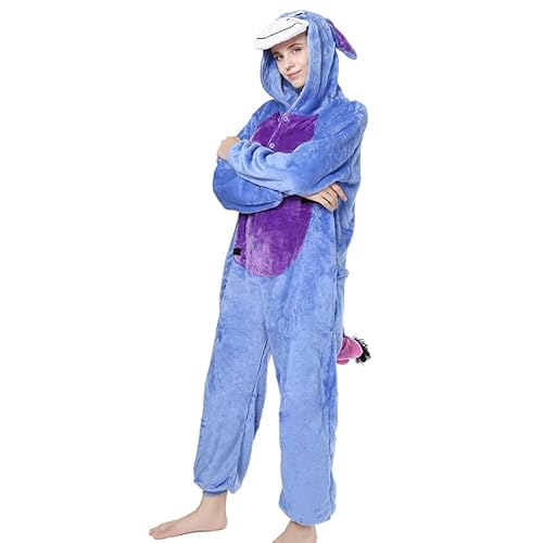 Joystart Erwachsene Onesie Tier Pyjama Unisex Karneval Halloween Cosplay Kostüm Nachtwäsche, Esel, L von NC