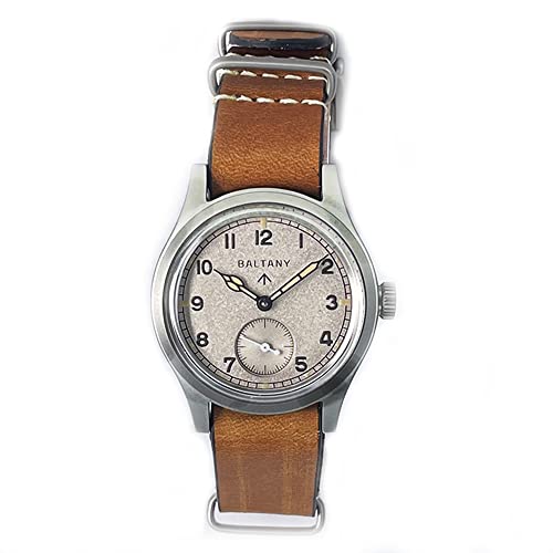 NC Baltany 36m Retro Automatik Herren Uhren ST1701 Mechanische Edelstahl Armbanduhr Männlich Braun Armband Mechanisch, Blau, Mechanisch von NC
