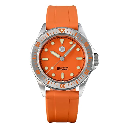 NC San Martin SN044G 38mm Dive Sport Herrenuhren Luxus Saphirglas Miyota 8215 Automatik Mechanische Uhren Kautschukband 20Bar Leuchtend (Color 3) von NC