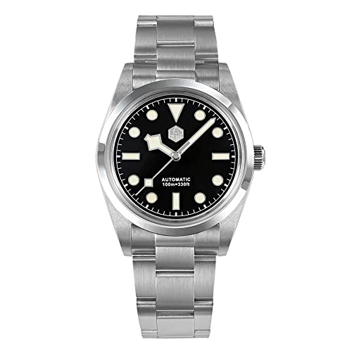 San Martin SN021 Snowflake Hands Explore Climbing Series Luxus Herrenuhr Saphirglas Mode Sport Uhren PT5000 Automatische mechanische Armbanduhr (schwarz, Schwarz , Mechanisch von NC