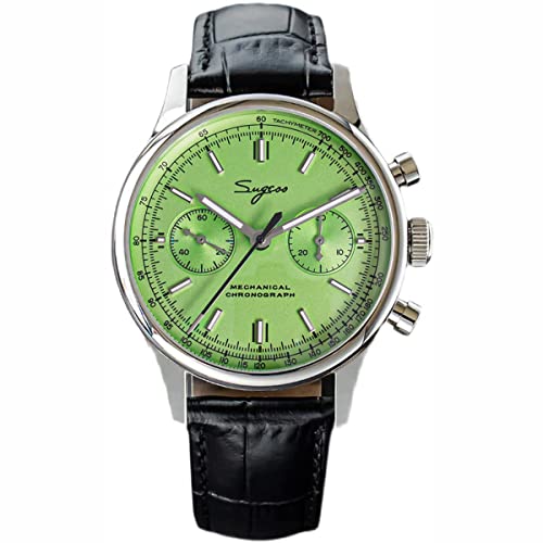 Seagull ST19 Chronograph Pilot Herrenuhren Retro Mode Handaufzug Uhr Saphirglas (Farbe 1), farbe 1, Chronograph von NC