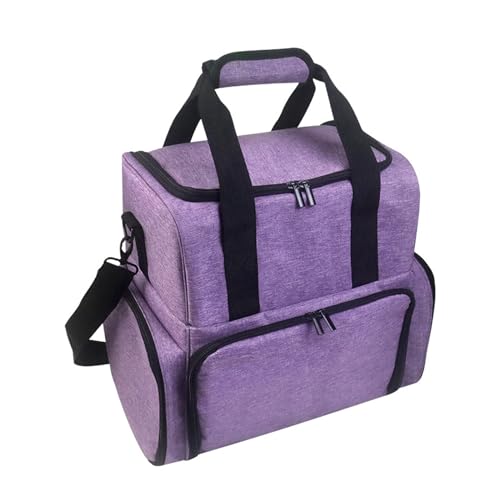 Nagellack Organizer Tasche Doppelschicht Nagellack Tasche Organizer für 80 Flaschen Nagellack Kosmetiktasche für Nagellack, Nageltrockner und Nagellack Zubehör Set, violett, 32x22x8cm von NCONCO