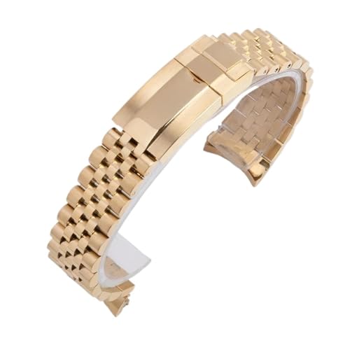 NCSAJCNX 20 mm 21 mm Armband kompatibel mit Rolex-Armband DAYTONA SUBMARINER DATEJUST Uhrenzubehör Faltschließe 316L Edelstahlarmband(Gold) von NCSAJCNX