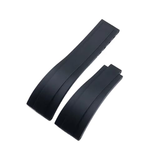 NCSAJCNX 20 mm weiches Gummiarmband, kompatibel mit Rolex-Armband GMT OYSTERFLEX Daytona Submariner GMT Yacht-Master Faltschließe(Black,Middlie Gold Buckle) von NCSAJCNX