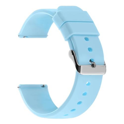 NCSAJCNX Gummi-Silikonarmband, universell, 18/20/22/24 mm, Herren und Damen, weiches Sportband, wasserdicht, GT4, kompatibel mit Casio(Light blue,18mm) von NCSAJCNX