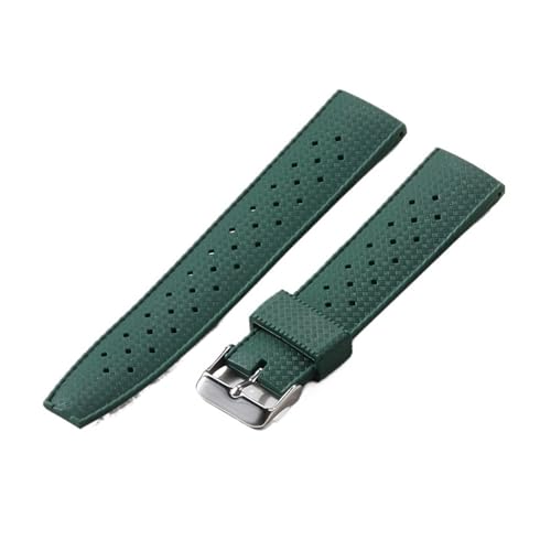 NCSAJCNX Klassisches Uhrenarmband im tropischen Stil aus FKM-Silikon for Seiko-Uhren, Ersatzarmband(Green,22MM_ROSE GOLD CLASP) von NCSAJCNX