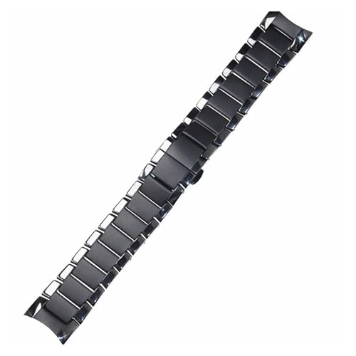 NCSAJCNX Kompatibel mit Armani Uhrenarmband AR1474 1475 1476 Herren und Damen Schwarz Weiß 22 mm 24 Keramik Armband Band Gürtel(Middle matte,22mm) von NCSAJCNX