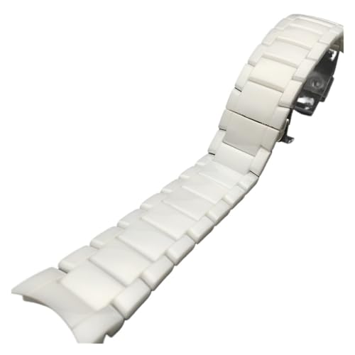 NCSAJCNX Kompatibel mit Armani Uhrenarmband AR1474 1475 1476 Herren und Damen Schwarz Weiß 22 mm 24 Keramik Armband Band Gürtel(WHITE,22mm) von NCSAJCNX
