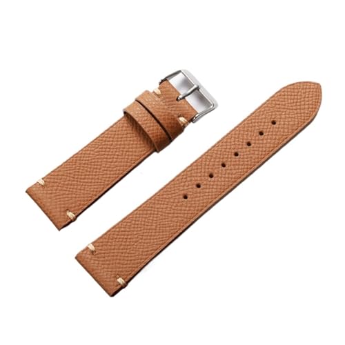 NCSAJCNX Palm Lederarmband Schwarz Grau Braun Criss Cross Stitch Rindsleder Uhrenarmband Kompatibel mit Seiko Band(Brown,20mm) von NCSAJCNX