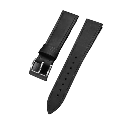 NCSAJCNX Retro Leder Uhrenarmband Quick Release Soft Vintage Braun Herren Damen(Black,18mm) von NCSAJCNX