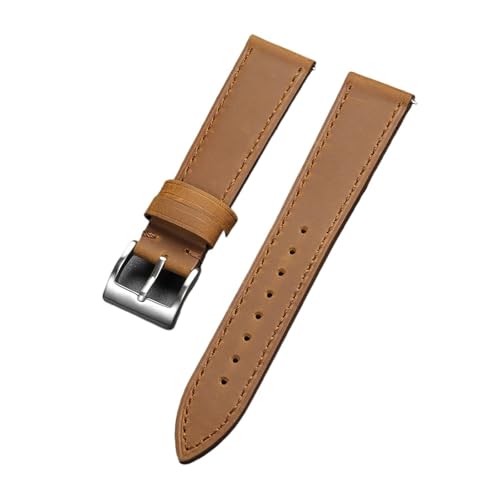 NCSAJCNX Retro Leder Uhrenarmband Quick Release Soft Vintage Braun Herren Damen(Light Brown,22mm) von NCSAJCNX