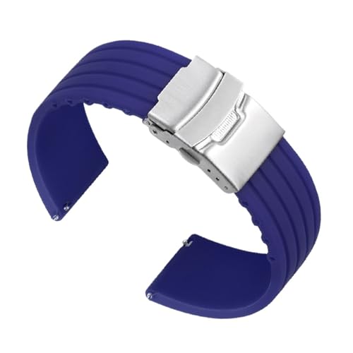 NCSAJCNX Schnellverschluss-Gummiarmband, verlängertes weiches Handuhr-Silikonband for Herren, wasserdichtes Armband, zuschneidbares Fit-Armband(MidBU,18MM_BLACK CLASP) von NCSAJCNX