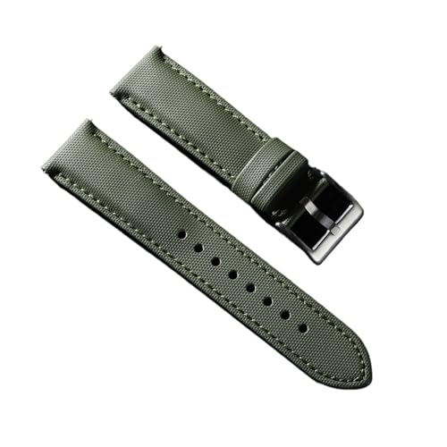 NCSAJCNX Segeltuchbänder, kompatibel mit Omega, for Blancpain, Seiko-Taucheruhren, Herren- und Damen-Nylon-Schnellverschluss, wasserdichte Uhrenarmbänder(Green,20mm) von NCSAJCNX