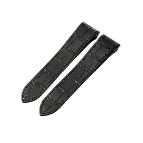 NCSAJCNX Uhrenarmband kompatibel mit Cartier Sandoz Santos 100, schweißfest, Santos, schwarzes Lederarmband for Herren und Damen, 20/23 mm(Black-No Buckle,23mm) von NCSAJCNX