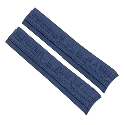 NCSAJCNX Uhrenarmband kompatibel mit Patek Philippe Aquanaut 5167A 5164A 5168 5968 Uhrenarmband 21 mm Silikonarmbänder mit gebogenem Ende(Blue-no buckle) von NCSAJCNX