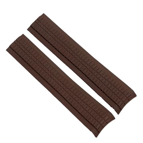 NCSAJCNX Uhrenarmband kompatibel mit Patek Philippe Aquanaut 5167A 5164A 5168 5968 Uhrenarmband 21 mm Silikonarmbänder mit gebogenem Ende(Brown-no buckle) von NCSAJCNX
