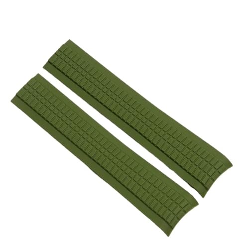 NCSAJCNX Uhrenarmband kompatibel mit Patek Philippe Aquanaut 5167A 5164A 5168 5968 Uhrenarmband 21 mm Silikonarmbänder mit gebogenem Ende(Green-no buckle) von NCSAJCNX
