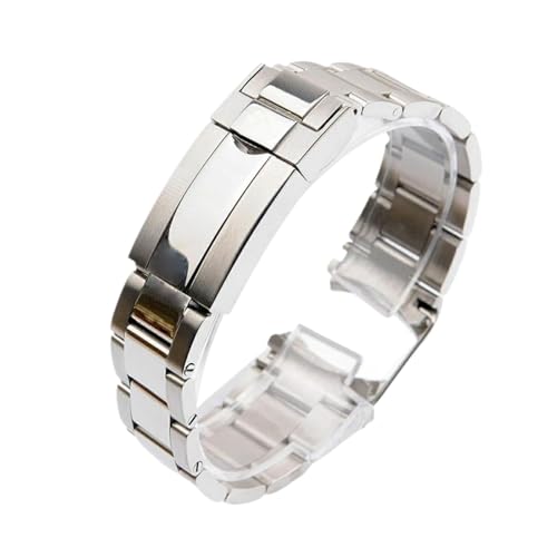 NCSAJCNX Uhrenarmband kompatibel mit Rolex SUBMARINER DAYTONA SUP GMT Feinabstimmung Zugknopfverschluss 904L Edelstahl Uhrenkette 20mm 21mm(Bright silver,21mm) von NCSAJCNX