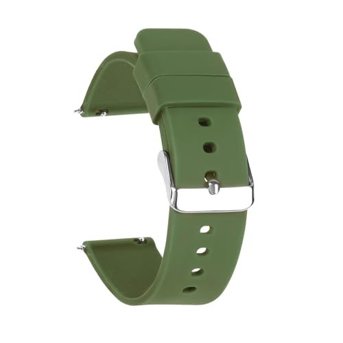NCSAJCNX Universal Gummi Silikon Armband Männer Frauen Weiche Sport Wasserdichte Smart Uhr Band(Army Green,16mm) von NCSAJCNX