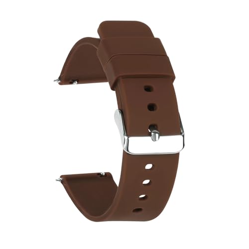 NCSAJCNX Universal Gummi Silikon Armband Männer Frauen Weiche Sport Wasserdichte Smart Uhr Band(Brown,20mm) von NCSAJCNX